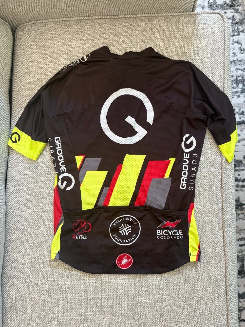 Castelli Women's Short Sleeve Team Cycling Jersey, Size Small, Black, Yellow - Picture 2 of 2
